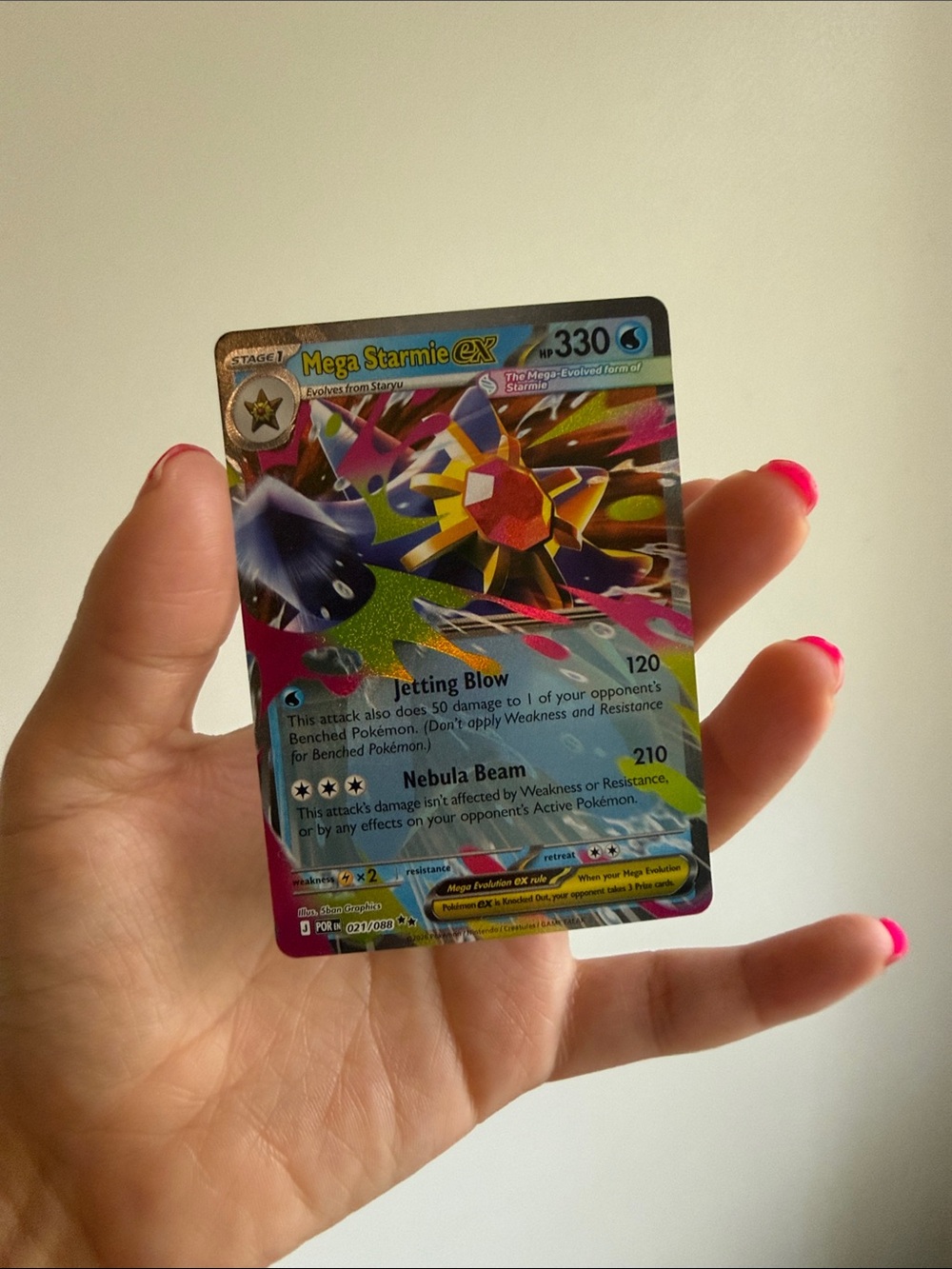 Mega Starmie EX Double Rare Pokemon Card 021/088 Perfect Order